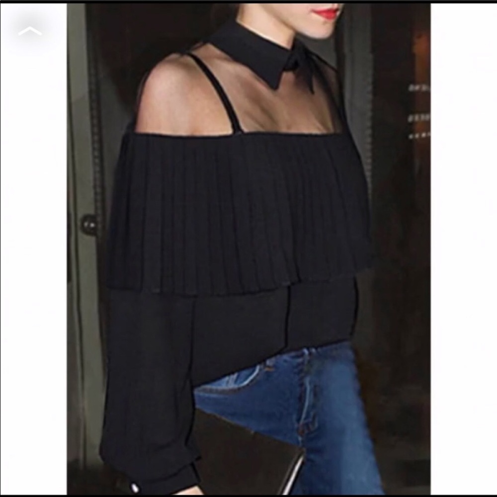 Black pleated blouse. Super cute. NWOT.